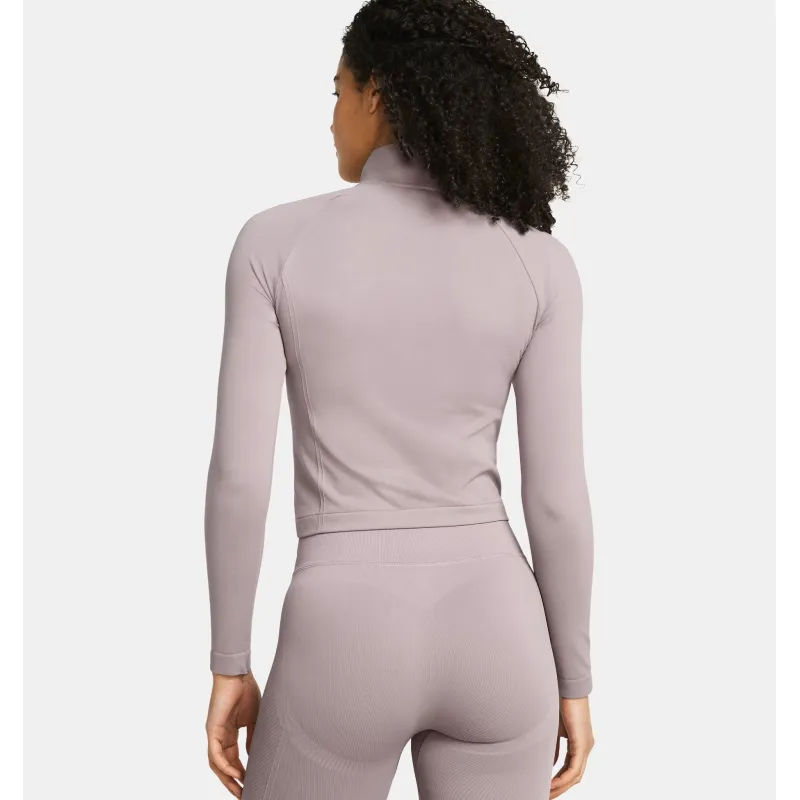 UA Vanish Seamless  Zip Crop 015GRY