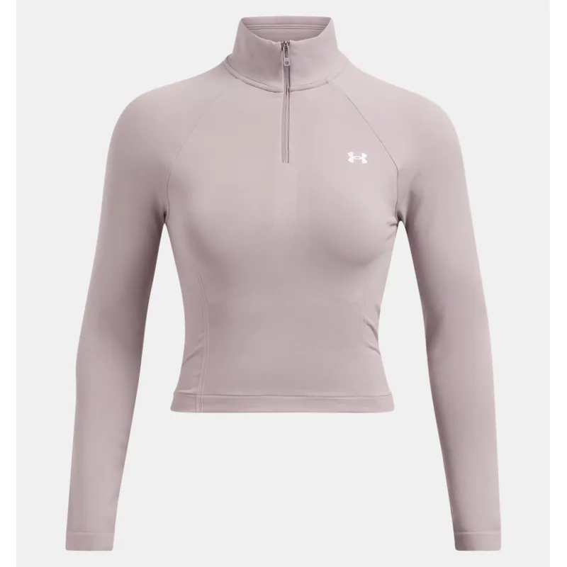 UA Vanish Seamless  Zip Crop 015GRY