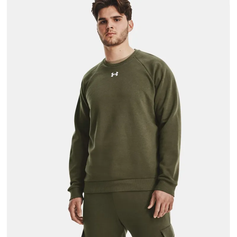 UA RIVAL FLEECE CREW 390GRN