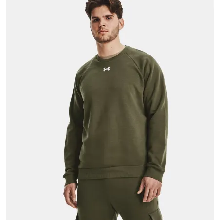 UA RIVAL FLEECE CREW 390GRN