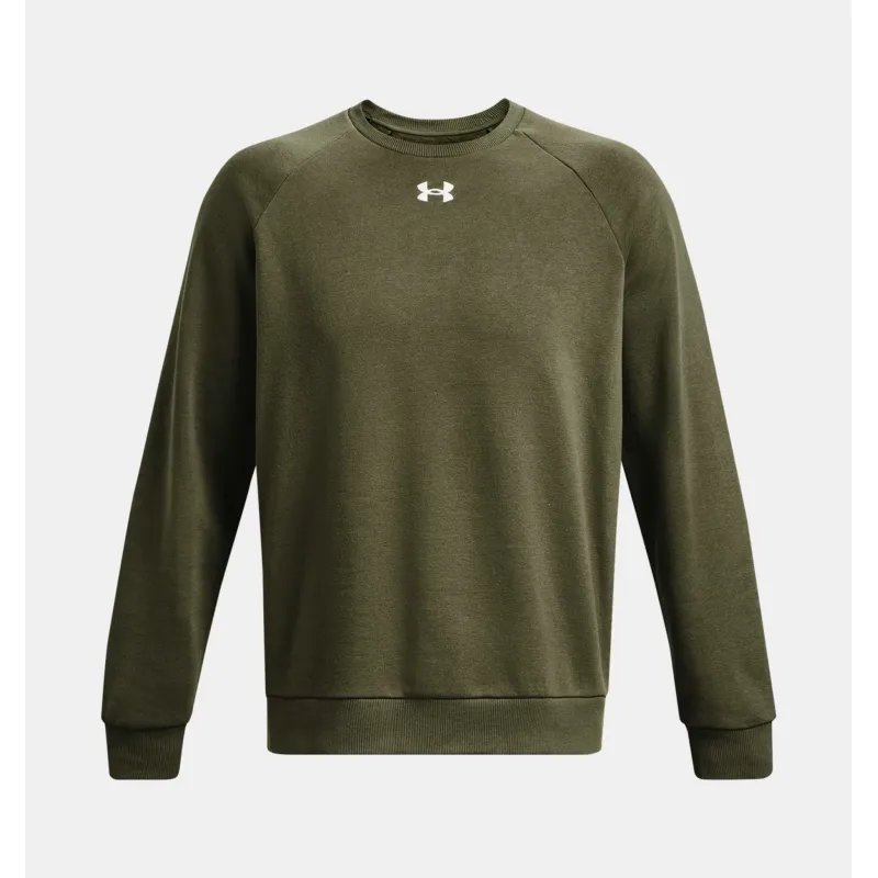 UA RIVAL FLEECE CREW 390GRN