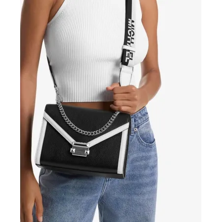 MK WHITNEY FLAP CH BLACK