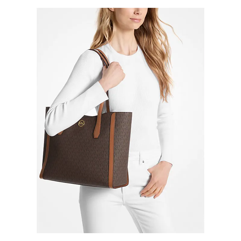 MK LEIDA LG TZ TOTE BROWN 