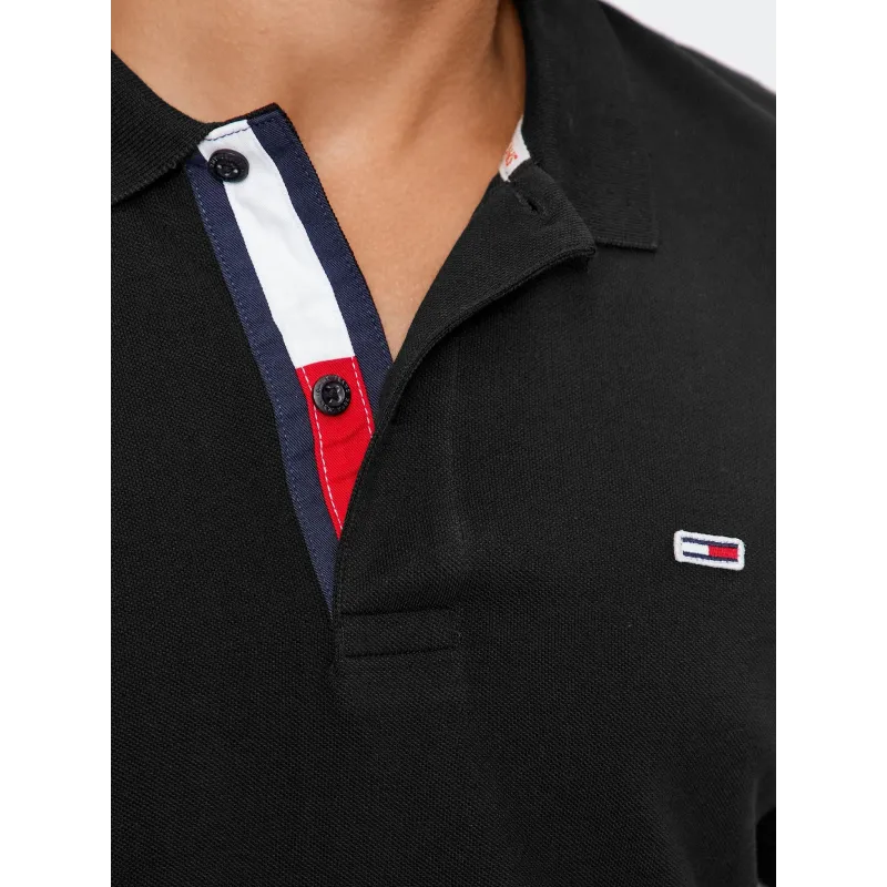 TH Polo Slim Fit Placket Negro