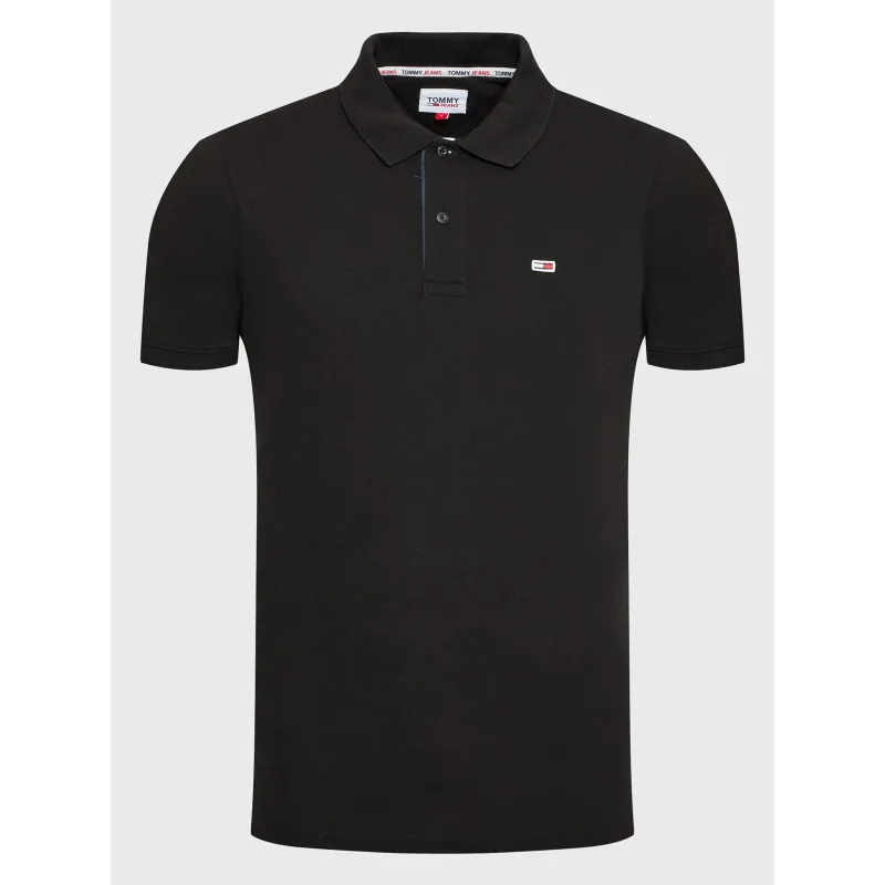 TH Polo Slim Fit Placket Negro