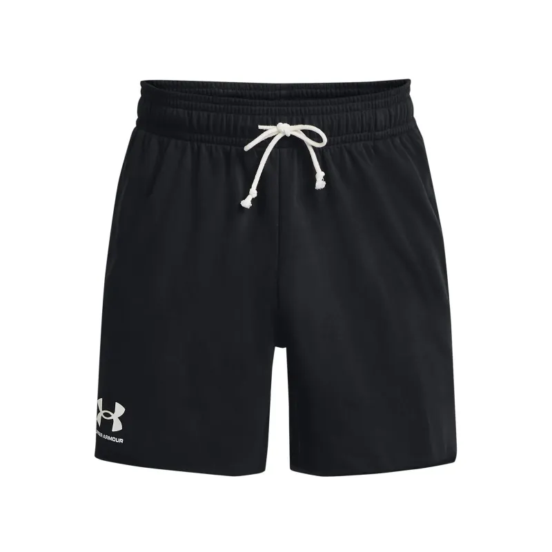 UA Rival Terry 6in Short NEGRO