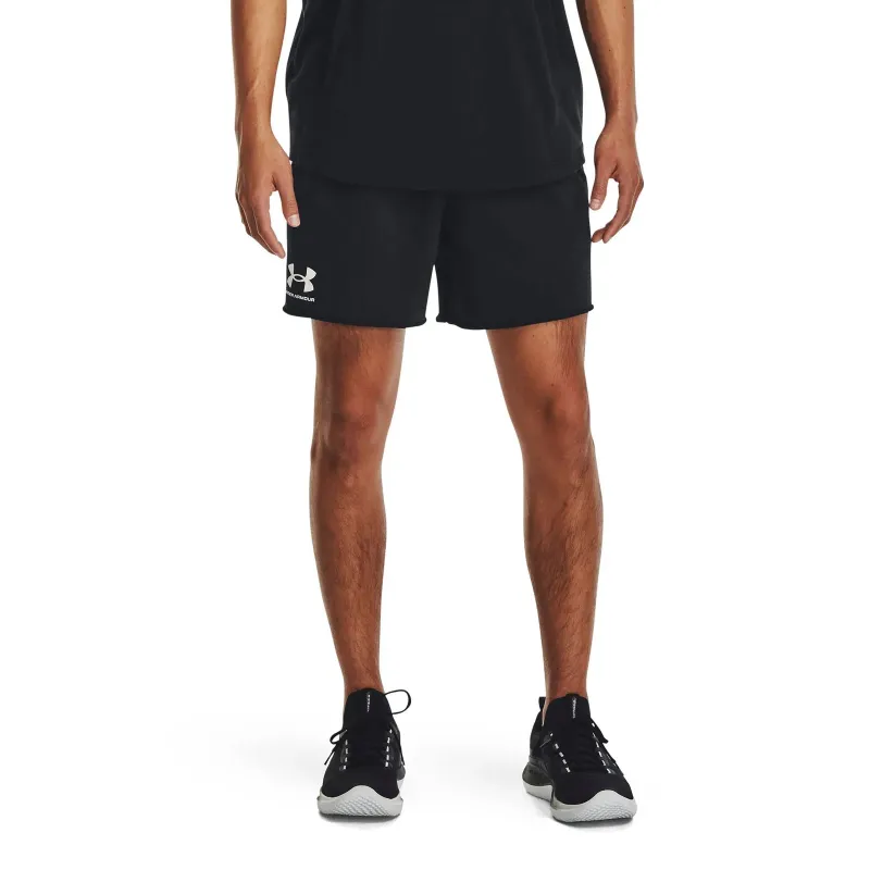 UA Rival Terry 6in Short NEGRO