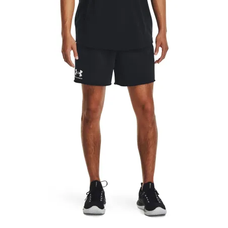 UA Rival Terry 6in Short NEGRO