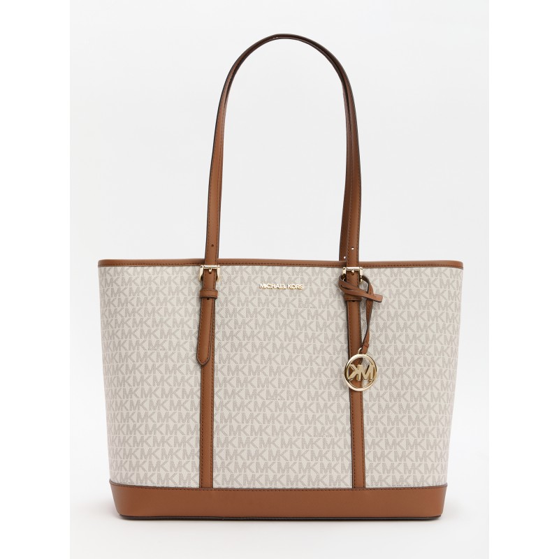 MK JST LG TZ SHLDR TOTE VANILLA