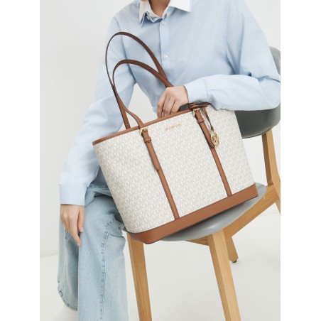 MK JST LG TZ SHLDR TOTE VANILLA