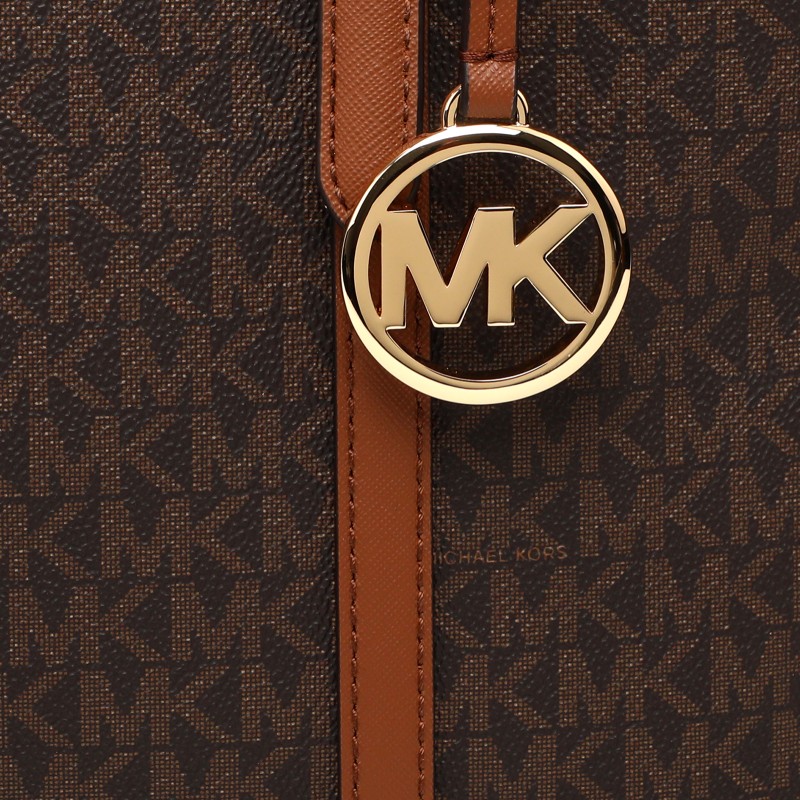 MK JST LG TZ SHLDR TOTE BROWN