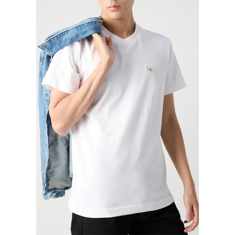 CK  WOVEN LABEL REGULAR TEE BLANCO