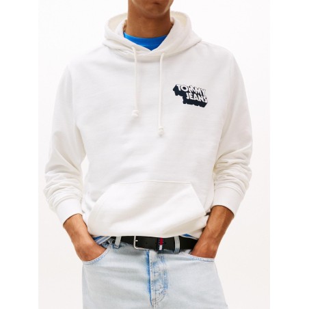 TH Stack Logo Back Graphic Hoody White