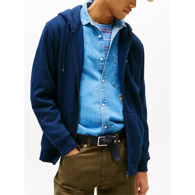 TH Sudadera de felpa con capucha y cremallera Navy 