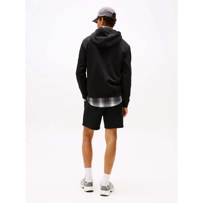 TH Sudadera de felpa peinada con capucha Black