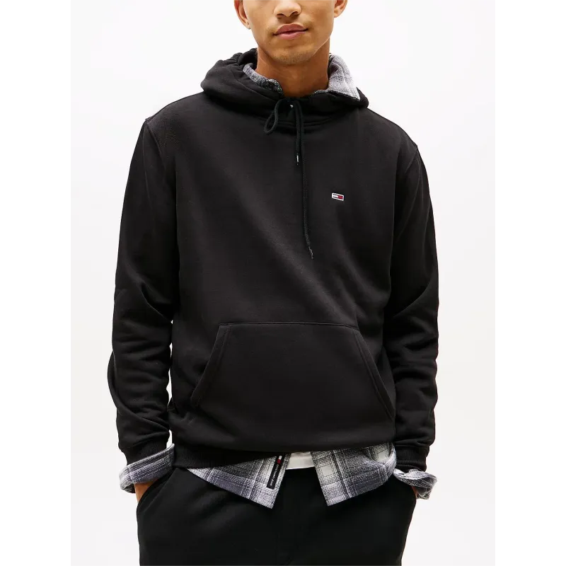 TH Sudadera de felpa peinada con capucha Black