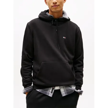 TH Sudadera de felpa peinada con capucha Black