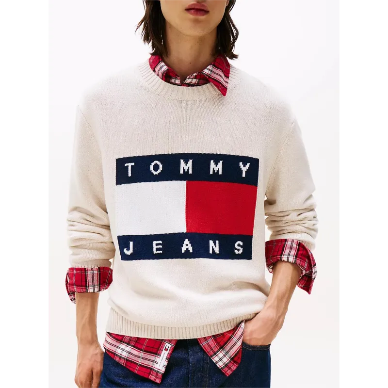 TH Jersey en intarsia con parche del logo Gris 