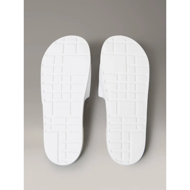 CK Chanclas de lona con logo Blcanco 