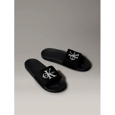 CK Chanclas de lona con logo Blcanco 