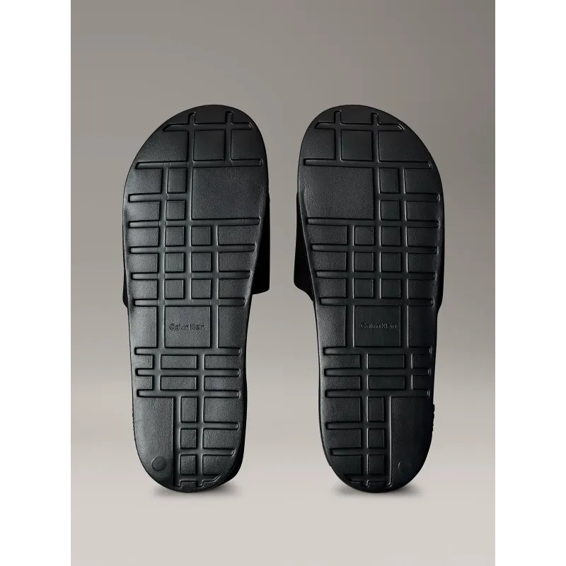 CK Chanclas de lona con logo Blcanco 