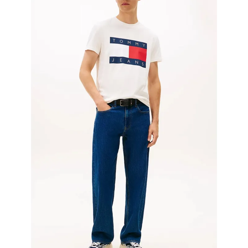 TH Camiseta de cuello redondo con parche Blanco