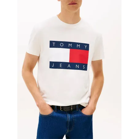 TH Camiseta de cuello redondo con parche Blanco