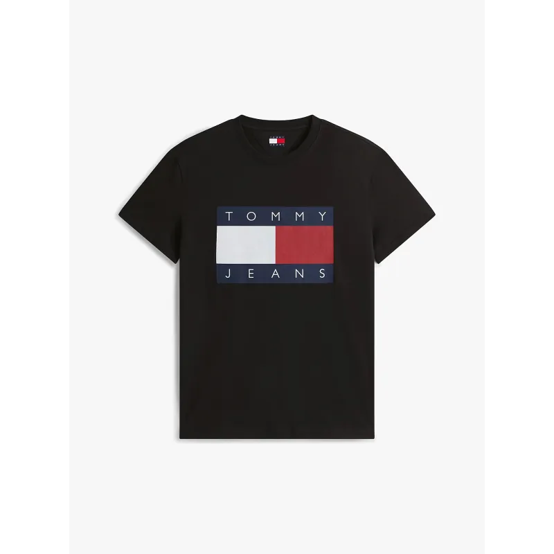 TH Camiseta de cuello redondo con parche Negro