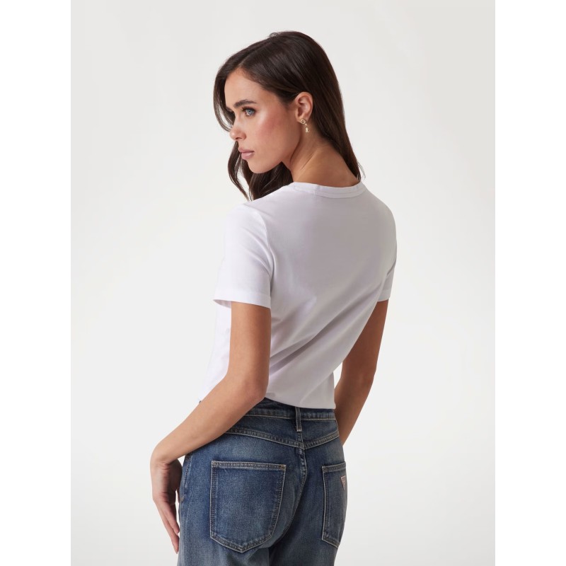 GUESS Camiseta con logo de triángulo WHT
