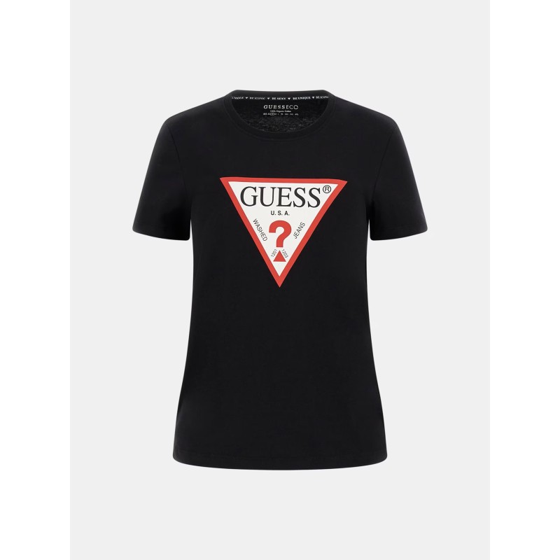 GUESS Camiseta con logo de triángulo BLK