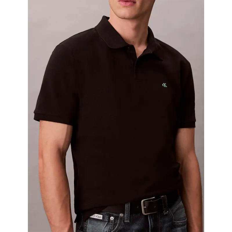 CK Polo clásico de piqué de algodón BLK