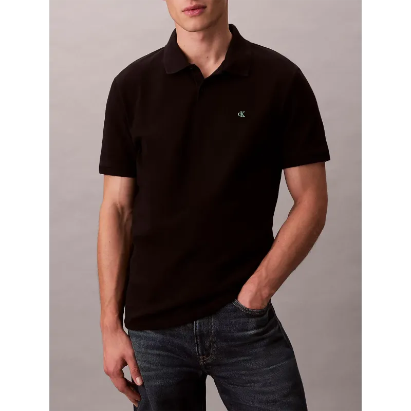 CK Polo clásico de piqué de algodón BLK