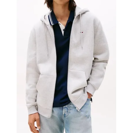 TH Sudadera de felpa con capucha y cremallera GRIS