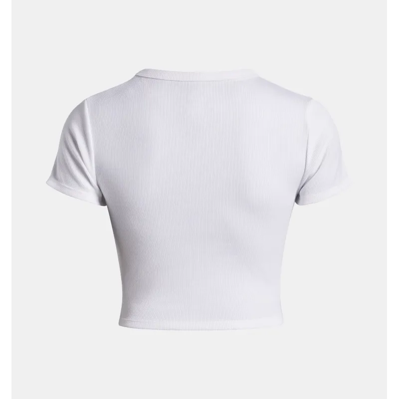 UA Rival Rib Camiseta baby Wht