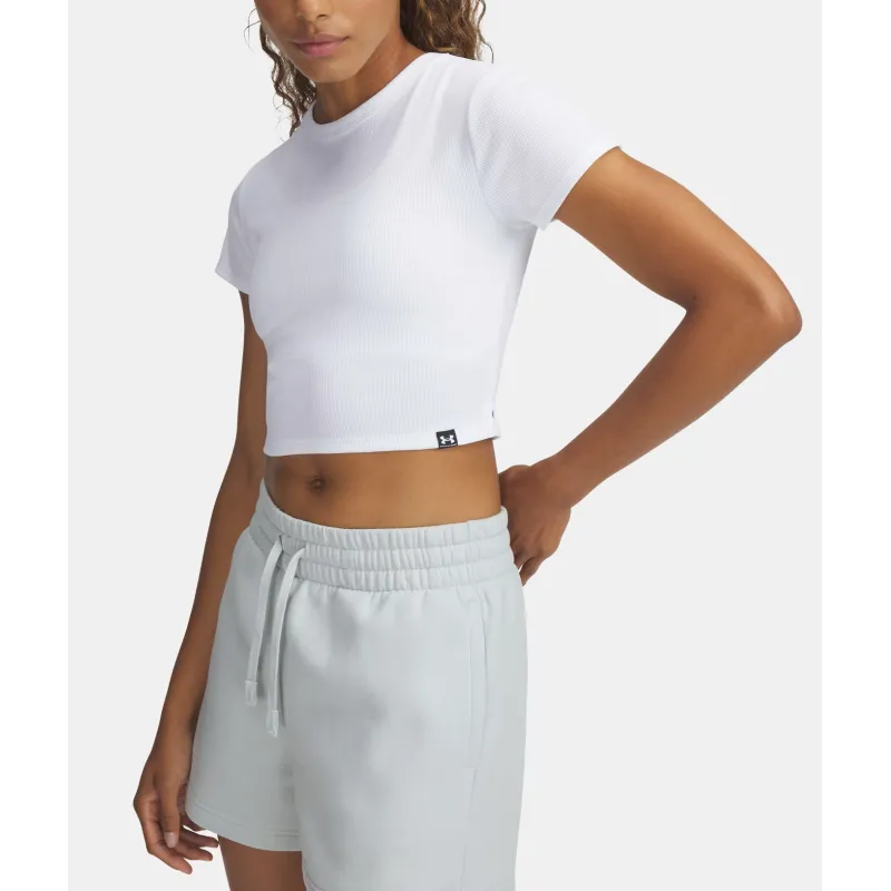 UA Rival Rib Camiseta baby Wht