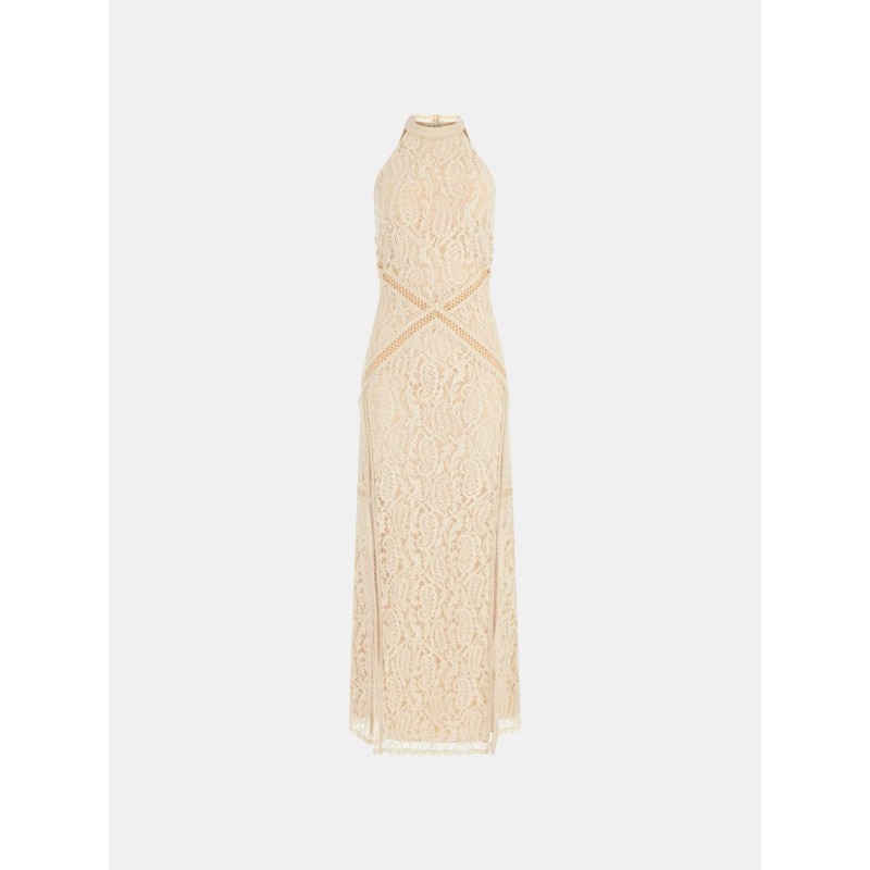 GUESS Vestido largo de encaje 