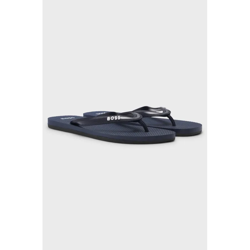Boss Tracy Chanclas con detalle de logo en contraste Navy