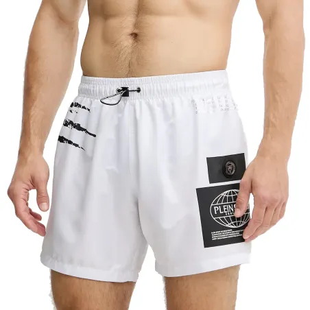 PLEIN SPORT PLANET MEDIUM BOARDSHORT WHT