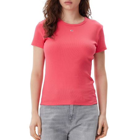 TH Camiseta slim acanalada de cuello redondo 