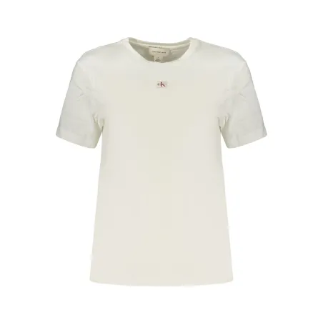 CK TSHIRT MID LOGO WOMAN WHT