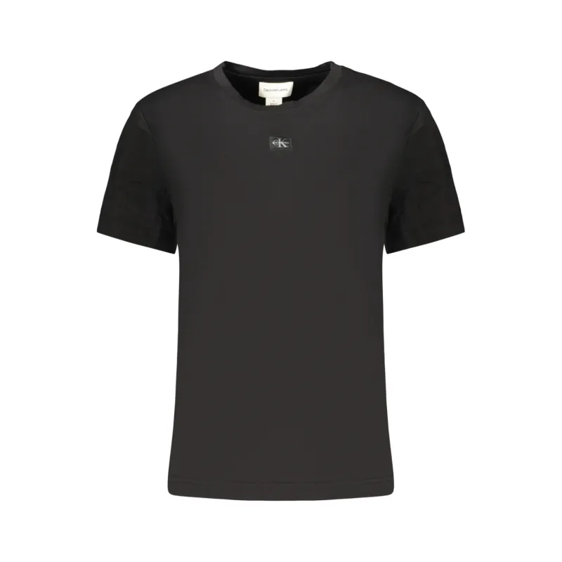 CK TSHIRT MID LOGO WOMAN BLK