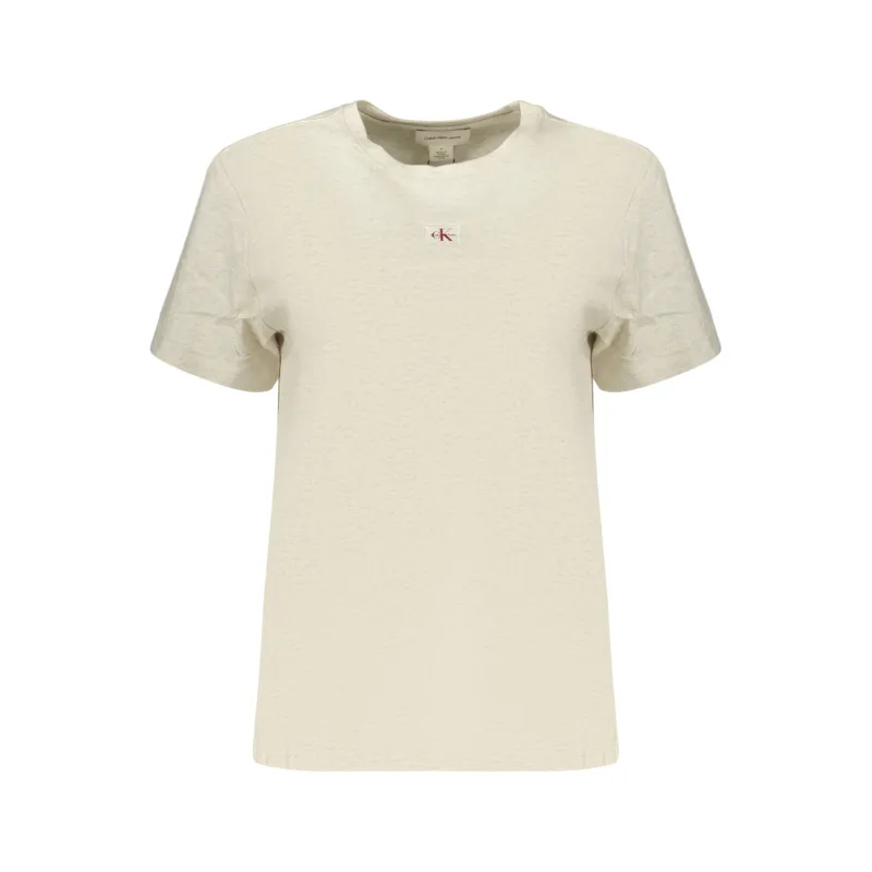 CK TSHIRT MID LOGO WOMAN GRY