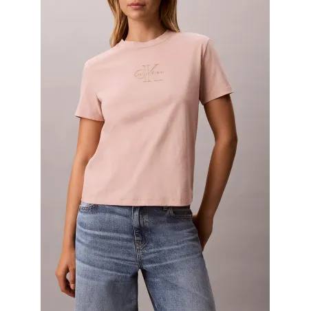 CK Camiseta con logo metálico brillante Gris