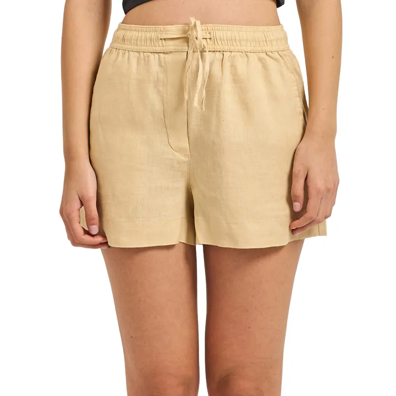 TH  ESS LINEN PULL ON SHORTS CREAM