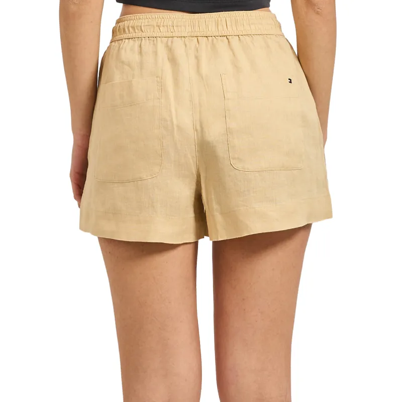 TH  ESS LINEN PULL ON SHORTS CREAM