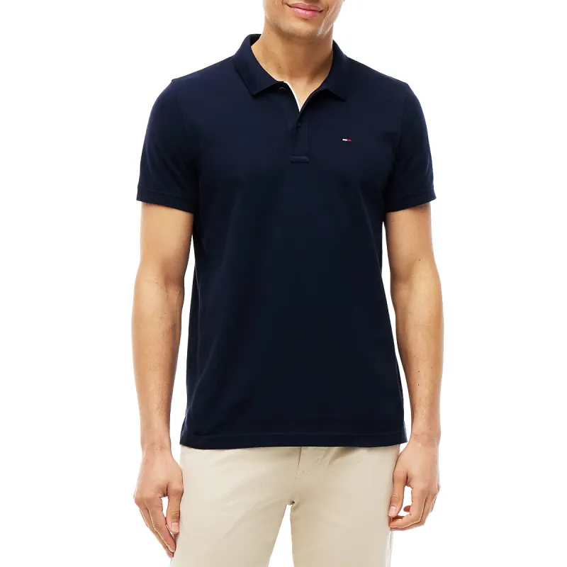 Tommy TJM SLIM PLACKET POLO NAVY