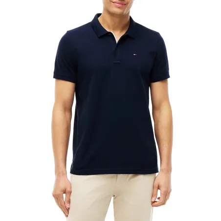 Tommy TJM SLIM PLACKET POLO NAVY