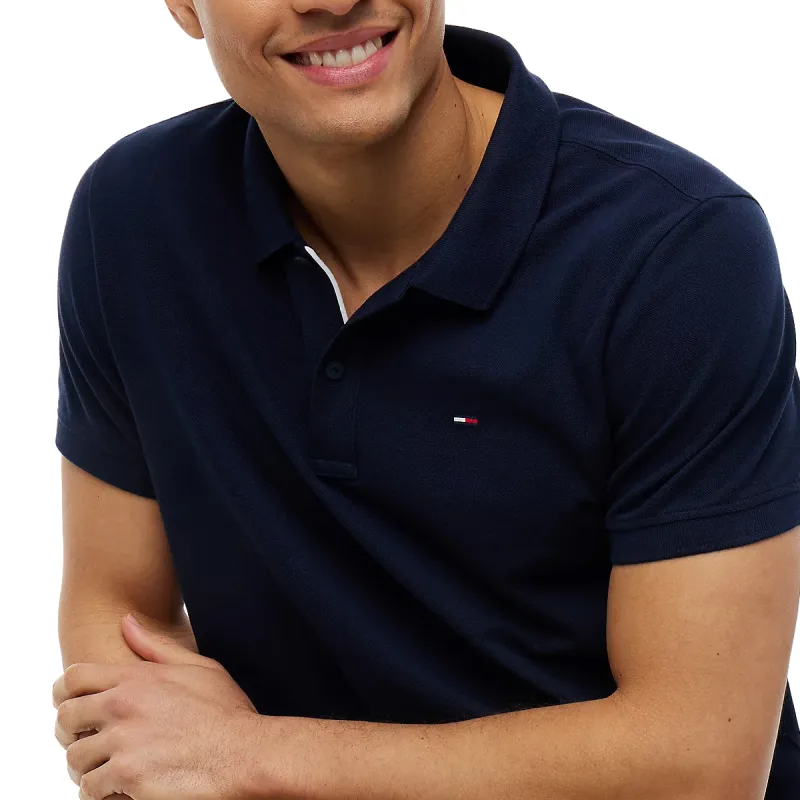 Tommy TJM SLIM PLACKET POLO NAVY