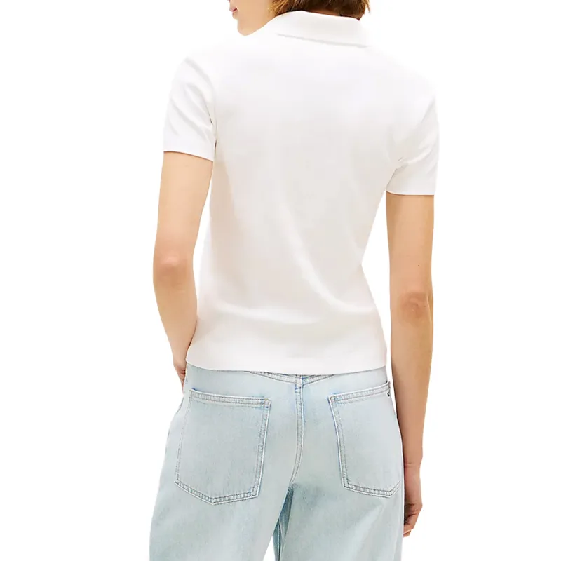 TH GOLD BUTTON SLIM SS WHT