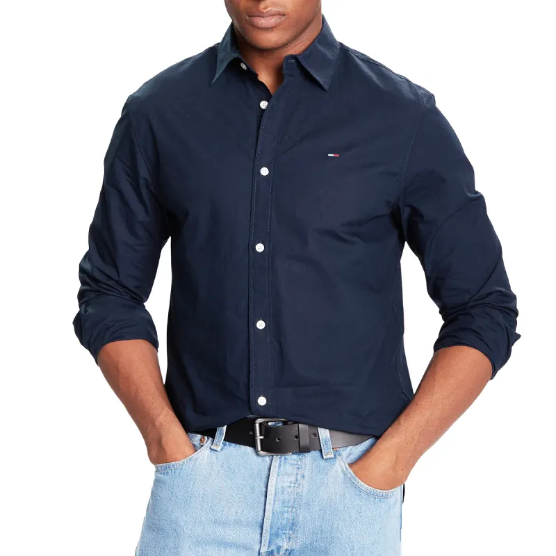 TOMMY REG POPLIN CAMISA NAVY